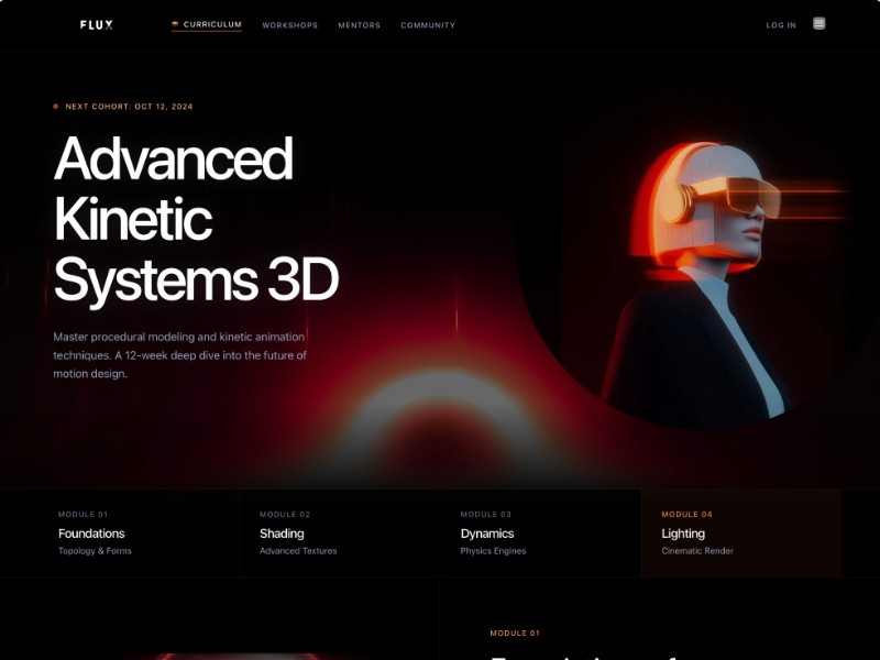 Preview for 3D Motion Design Course Landing Page Template