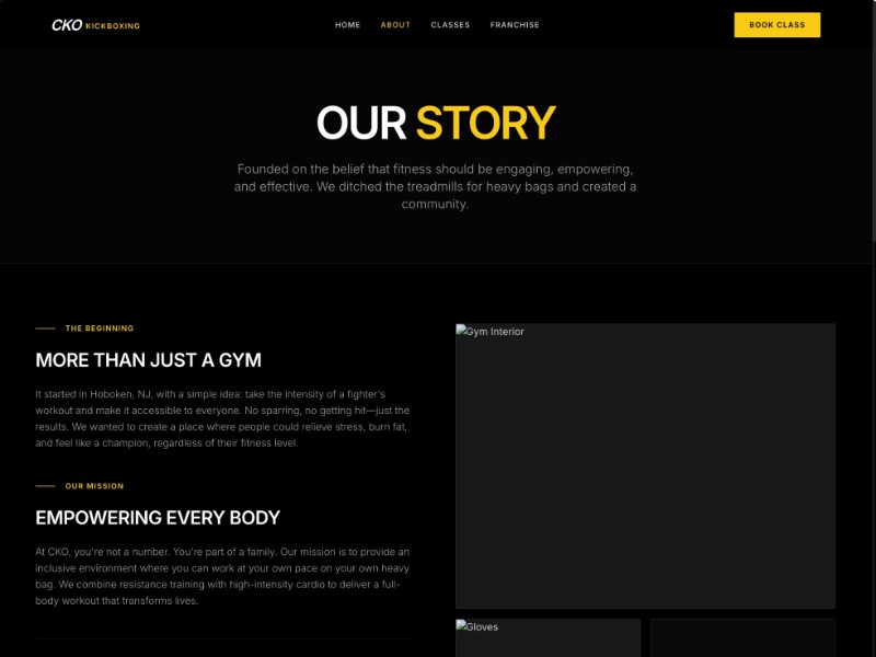 Preview for Kickboxing Fitness Landing Page Template