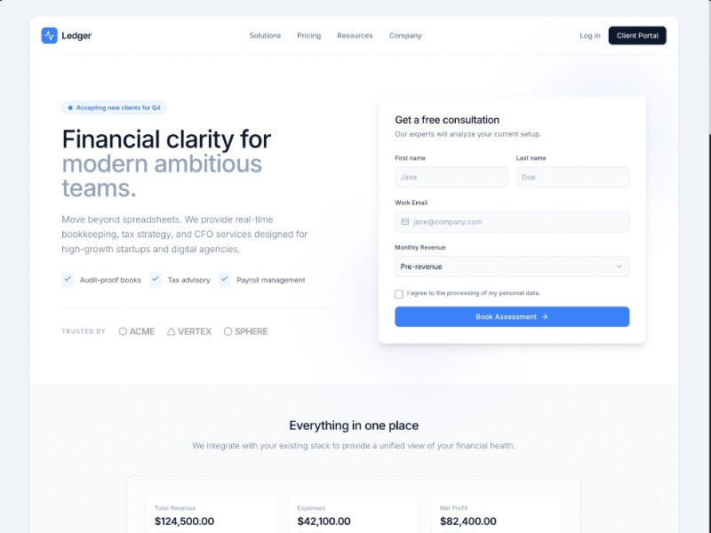 Preview for Accounting Services Landing Page Template