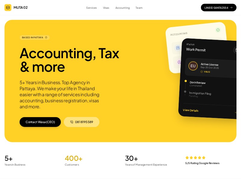 Preview for Accounting & Visa Services Landing Page Template