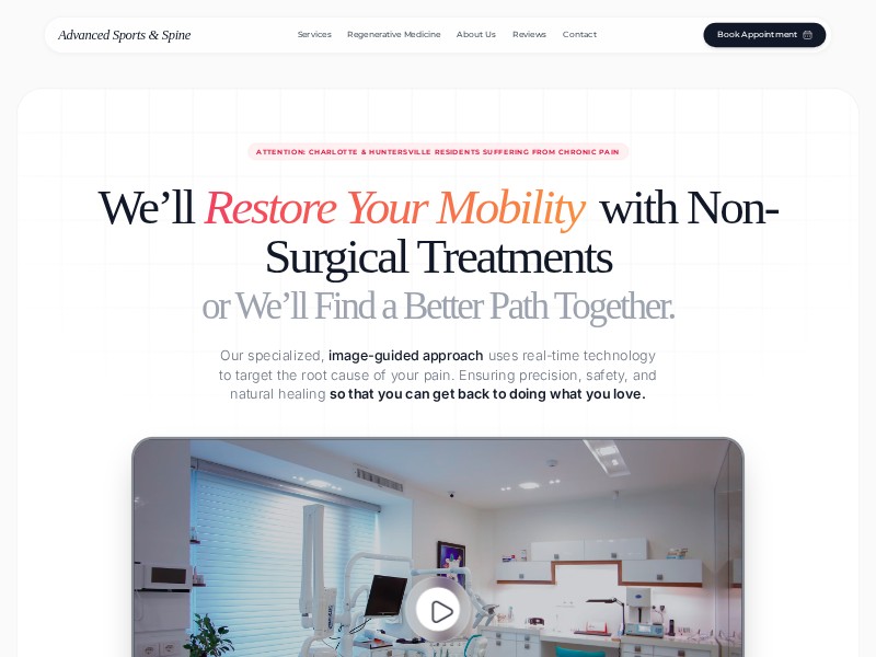 Preview for Non-Surgical Pain Clinic Landing Page 