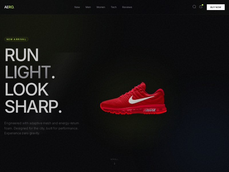 Preview for Aero Footwear Product Landing Page Template
