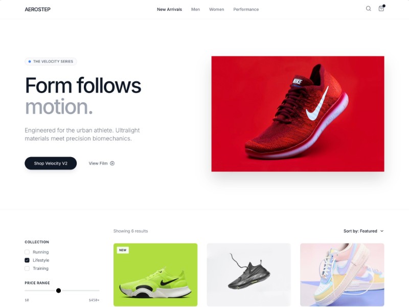 Preview for Aerostep E-commerce Landing Page Template