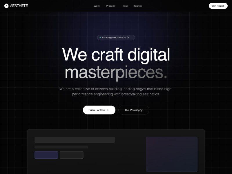 Preview for Aesthete Agency Landing Page Template