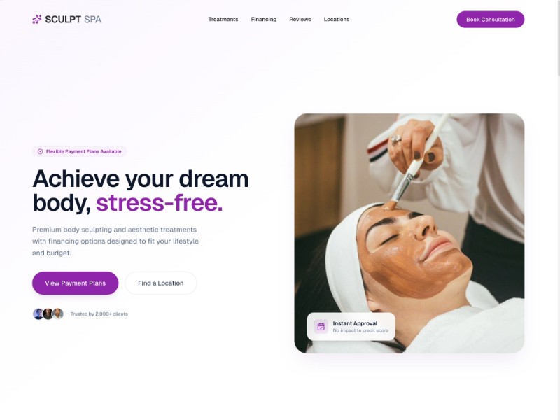 Preview for Aesthetic Medspa Financing Landing Page Template