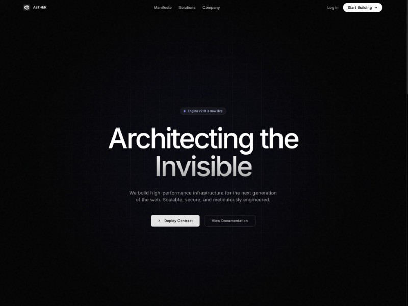 Preview for AETHER Software Engineering Studio Landing Page Template