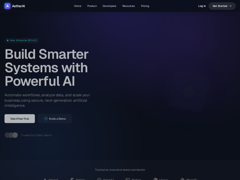 Preview for AI Automation SaaS Landing Page Template