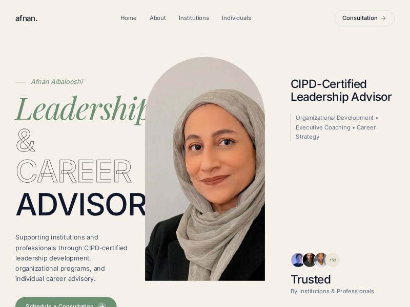 Preview for Leadership & Career Advisor Landing Page Template
