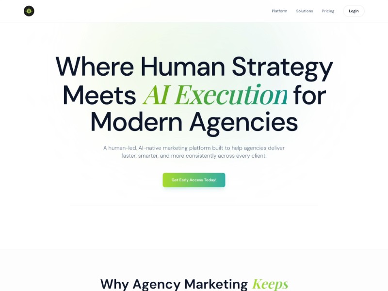Preview for Agency AI Platform Landing Page Template
