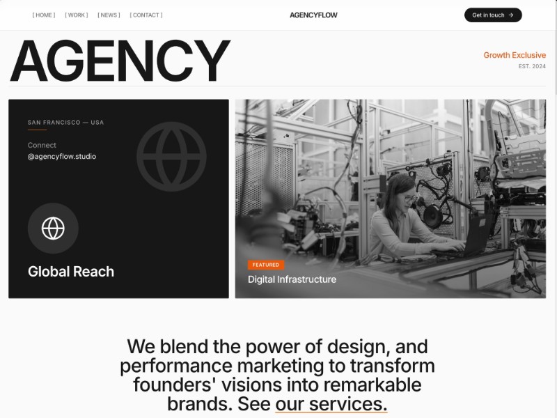Preview for AgencyFlow Creative Agency Landing Page Template