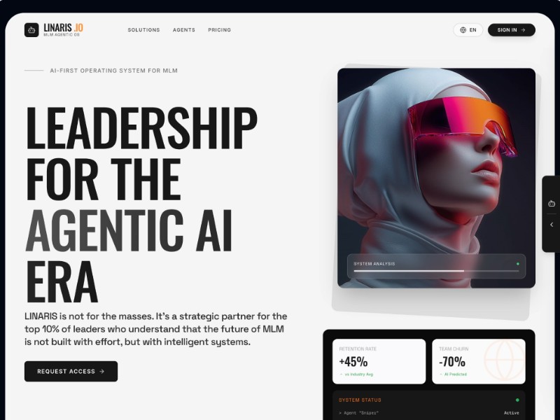 Preview for Agentic AI MLM SaaS Landing Page Template