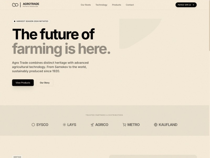 Preview for Agriculture Brand Landing Page Template