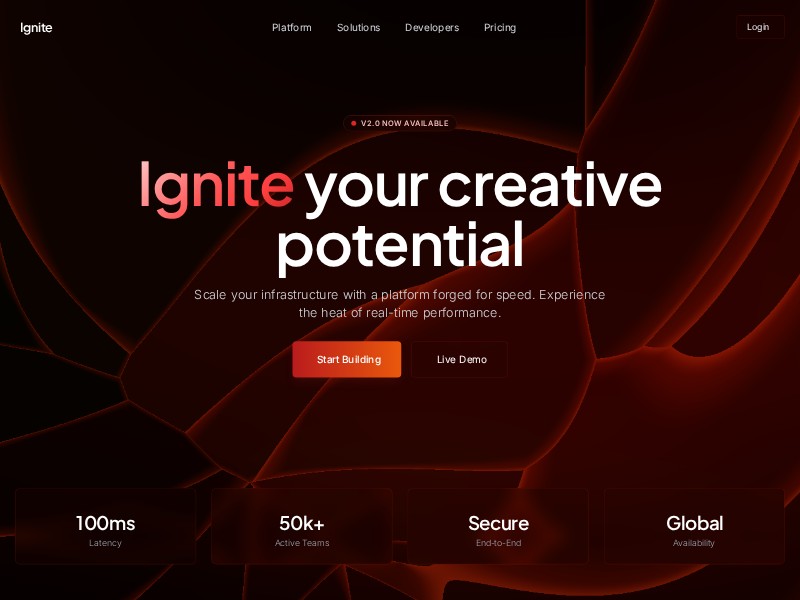Preview for Orbital SaaS Hero Section Template