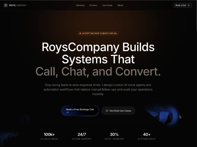 Preview for AI Automation Services Landing Page Template