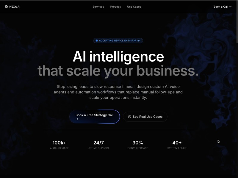 Preview for AI Automation & Voice Agent Landing Page Template