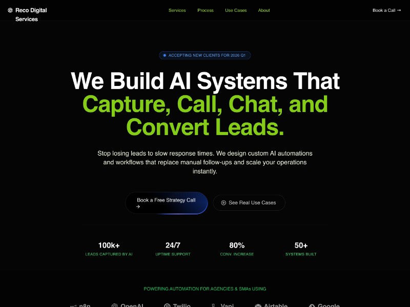 Preview for AI Automation Services Landing Page Template