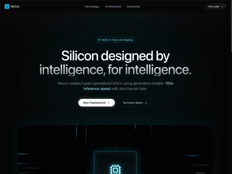 Preview for AI Chip Startup Landing Page Template
