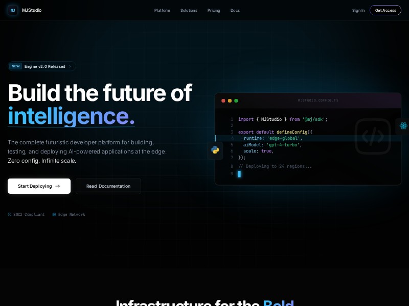 Preview for AI Developer Platform Landing Page Template
