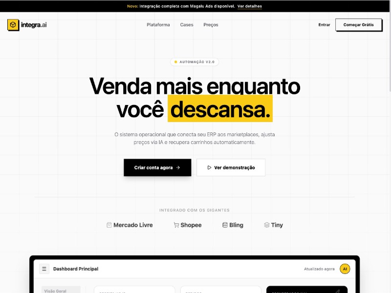 Preview for AI E-commerce Automation SaaS Landing Page Template