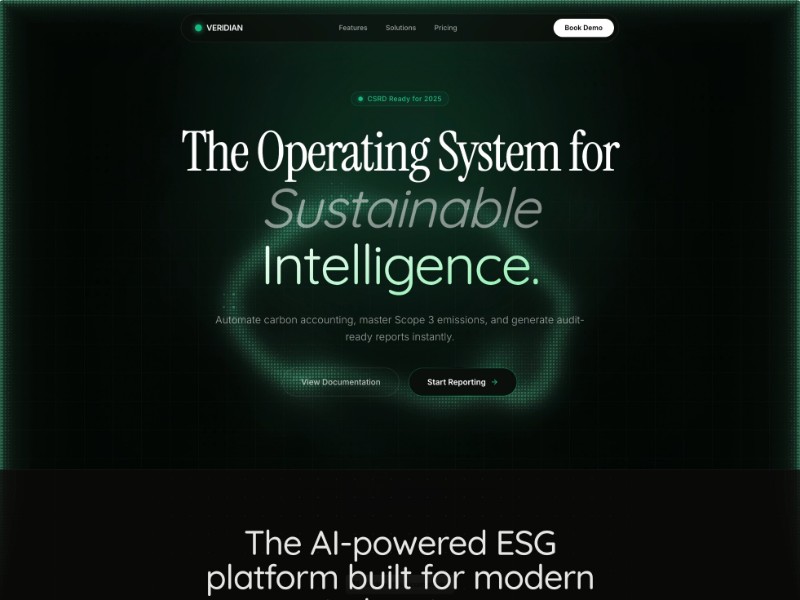 Preview for AI ESG Platform Landing Page Template