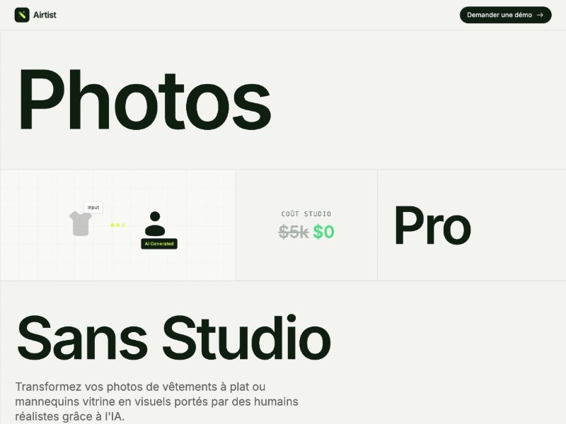 Preview for AI Fashion E-commerce Landing Page Template