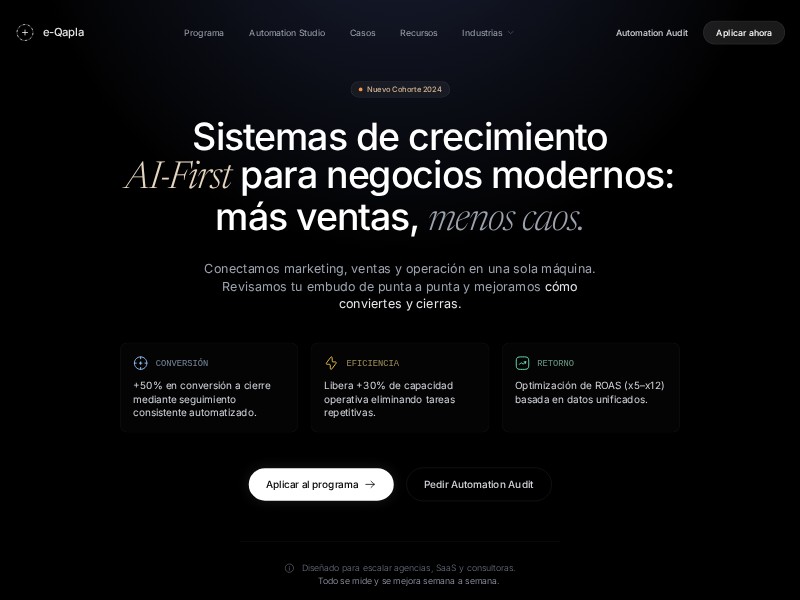 Preview for AI-First Growth Program Landing Page Template