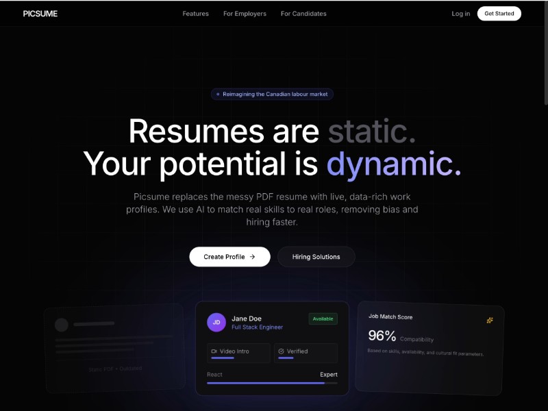 Preview for AI Hiring Platform Landing Page Template