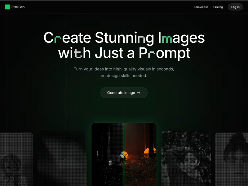 Preview for AI Image Generator Hero Landing Page Template