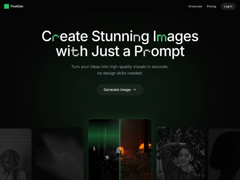 Preview for AI Image Generator Hero Landing Page Template
