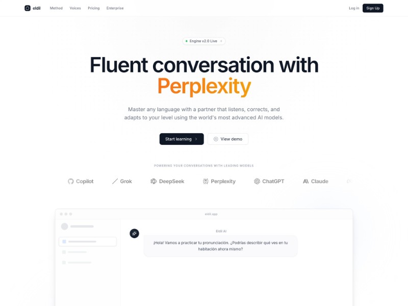 Preview for AI Language Learning Landing Page Template