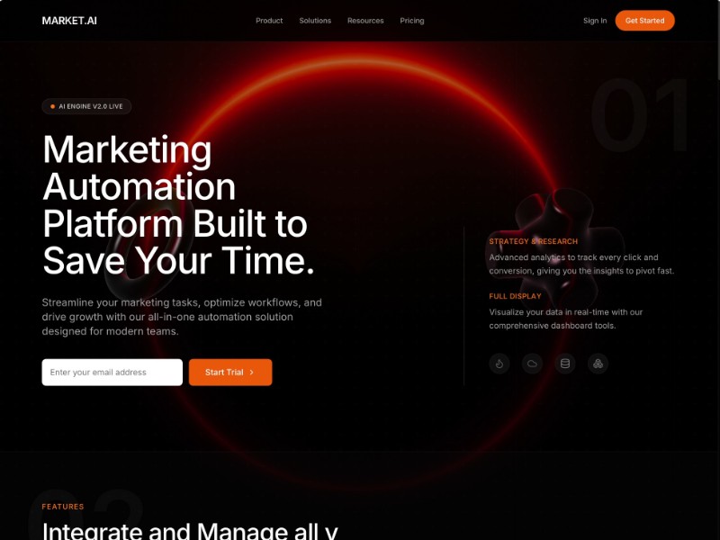 Preview for AI Marketing Automation Landing Page Template