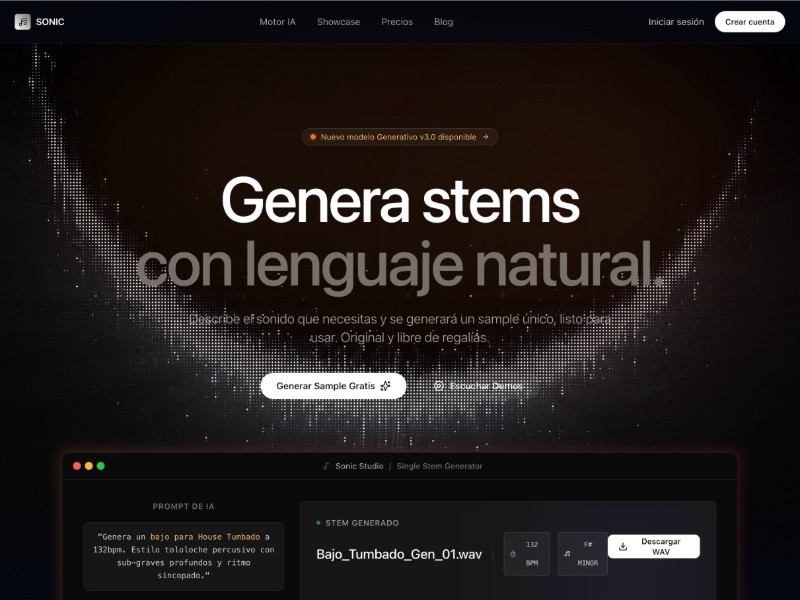 Preview for AI Music Stems SaaS Landing Page Template