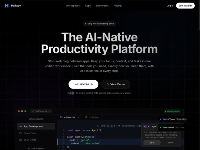 Preview for AI Productivity Platform Landing Page Template