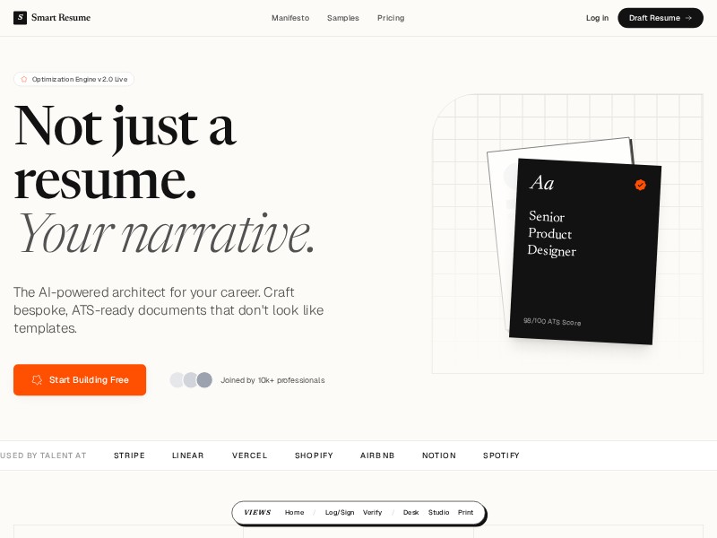 Preview for AI Resume Builder Web App Template