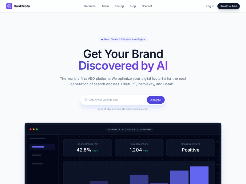 Preview for AI SEO SaaS Landing Page Template
