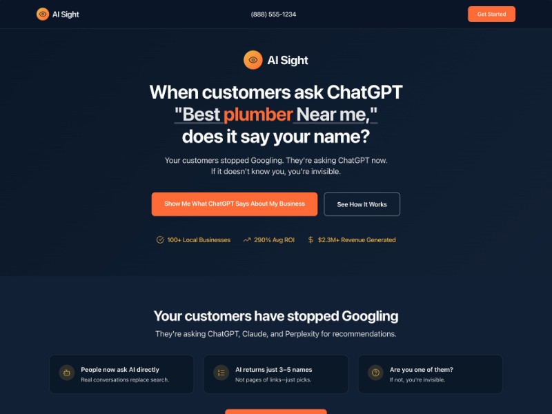 Preview for AI Local Visibility Landing Page Template