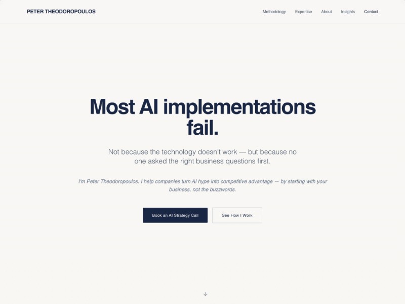 Preview for AI Strategic Advisor Personal Brand Landing Page Template