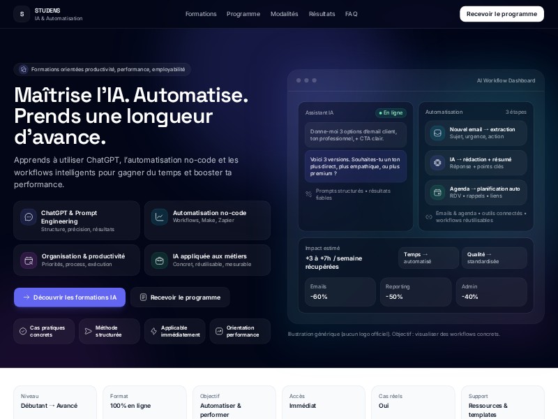 Preview for AI Training Landing Page Template