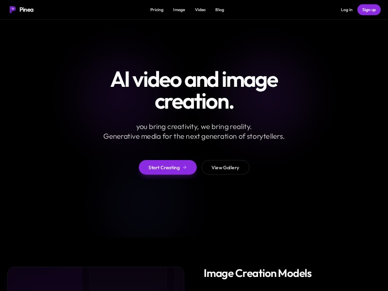 Preview for AI Video & Image SaaS Landing Page Template