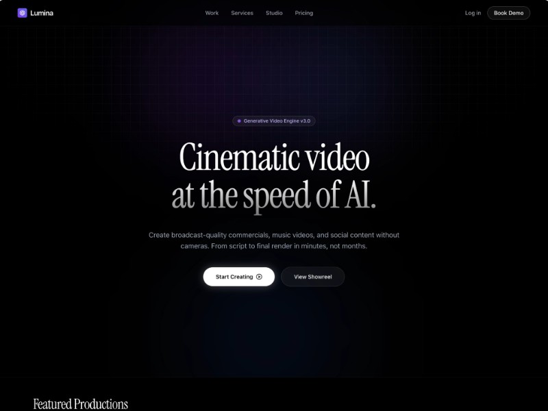 Preview for AI Video Production Landing Page Template