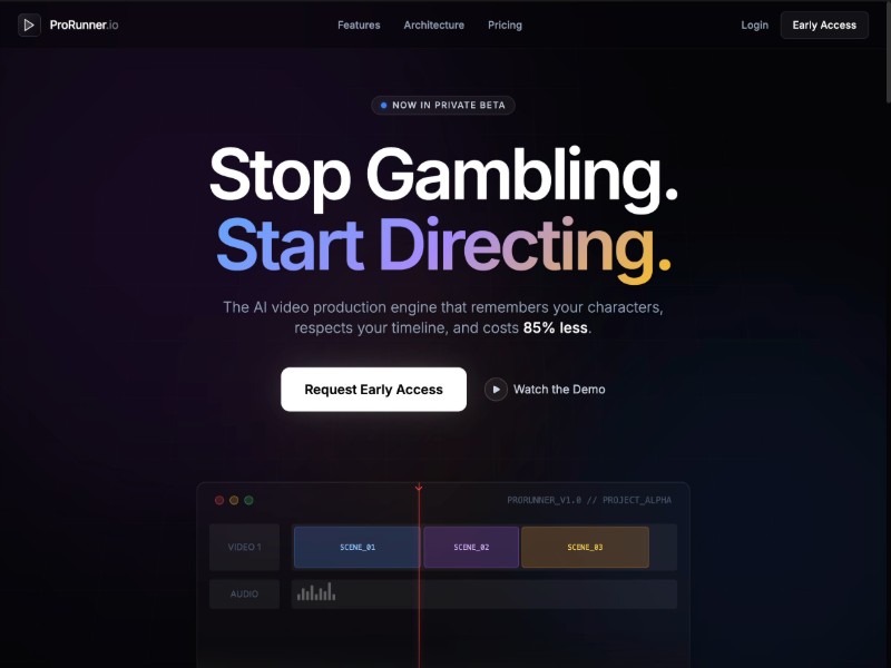 Preview for AI Video SaaS Landing Page Template