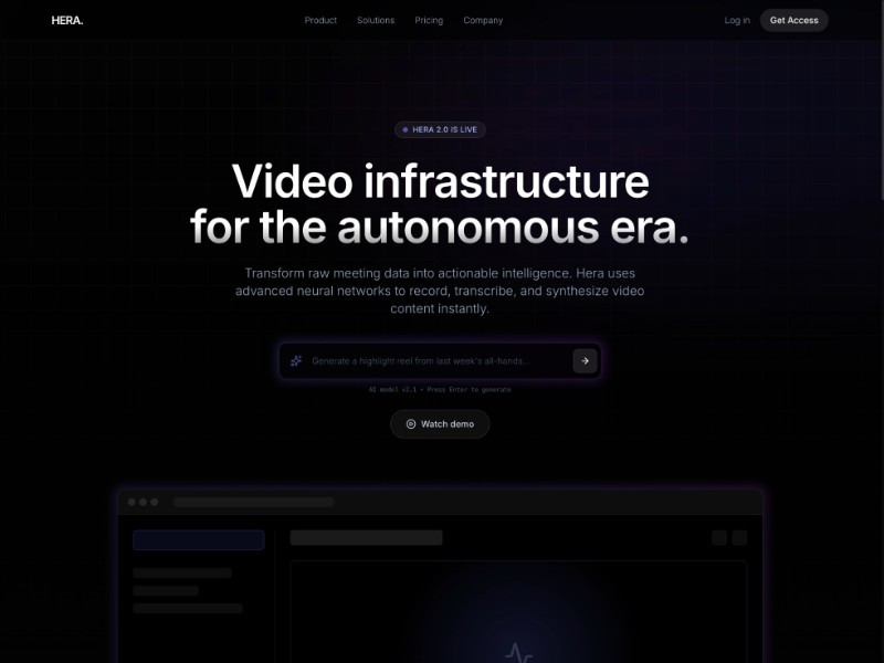 Preview for AI Video SaaS Landing Page Template