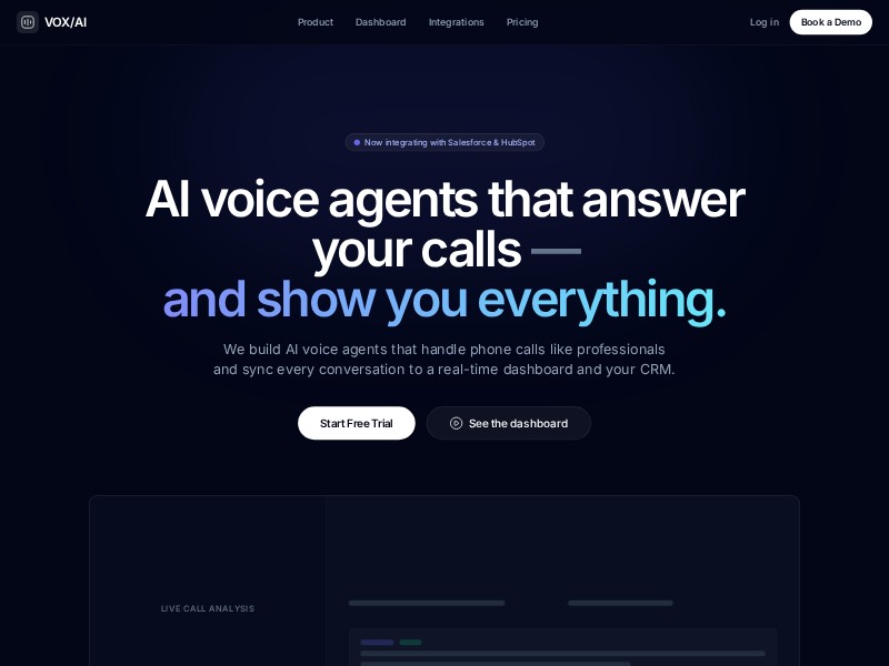 Preview for AI Voice SaaS Landing Page Template