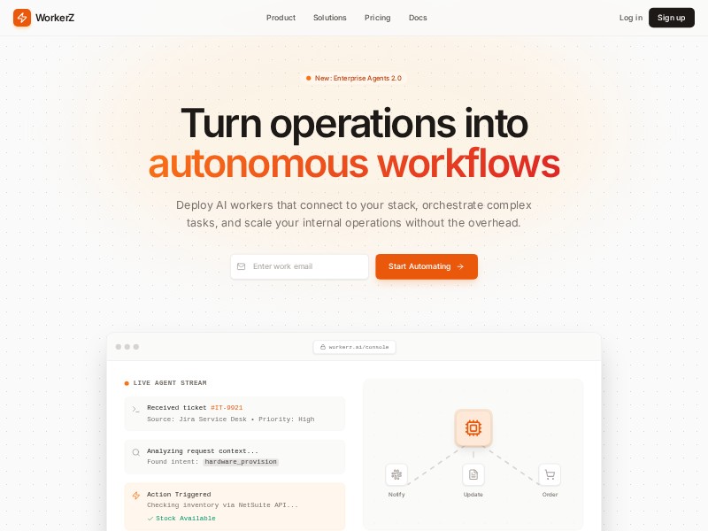 Preview for AI Workforce SaaS Landing Page Template