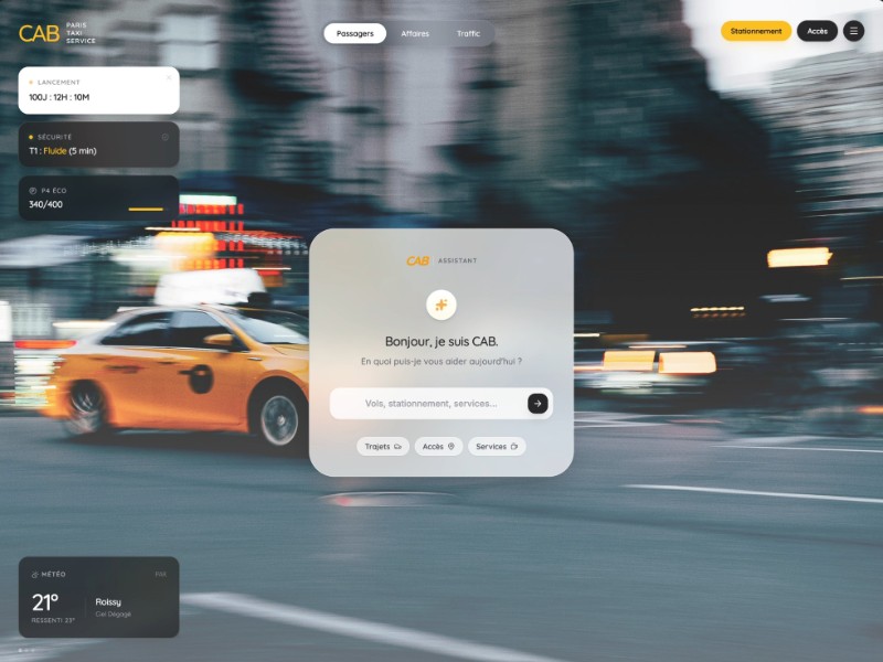 Preview for Taxi Service Assistant Landing Page Template