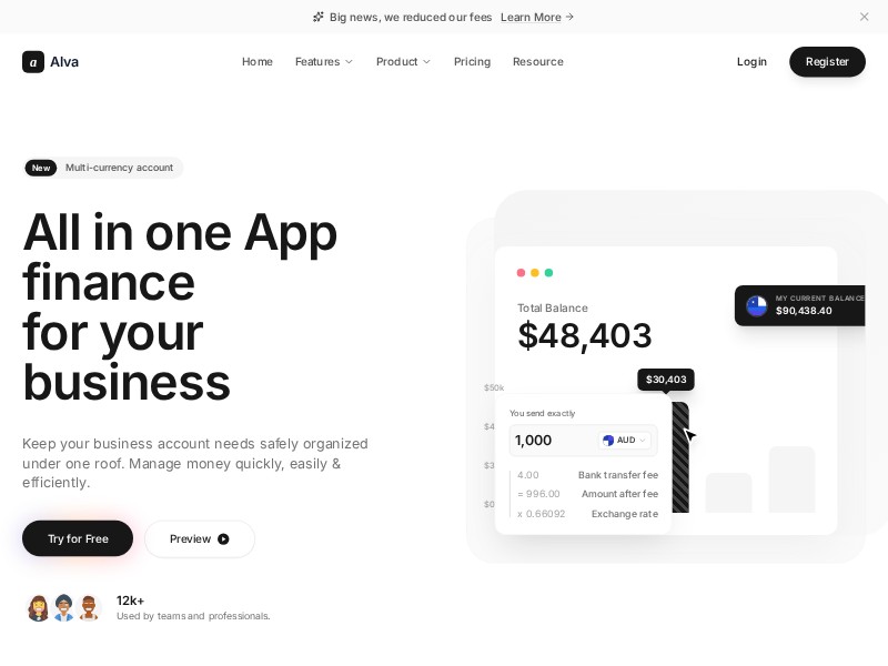 Preview for Fintech SaaS Landing Page Template
