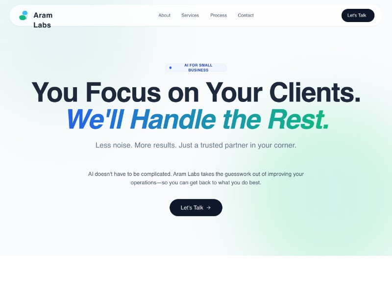 Preview for AI Operations Partner Landing Page Template