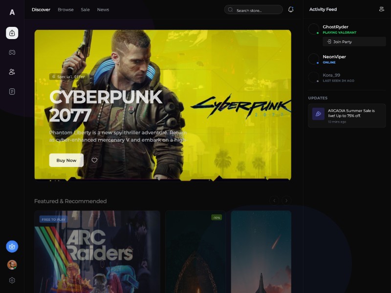 Preview for Arcadia - Gaming Marketplace