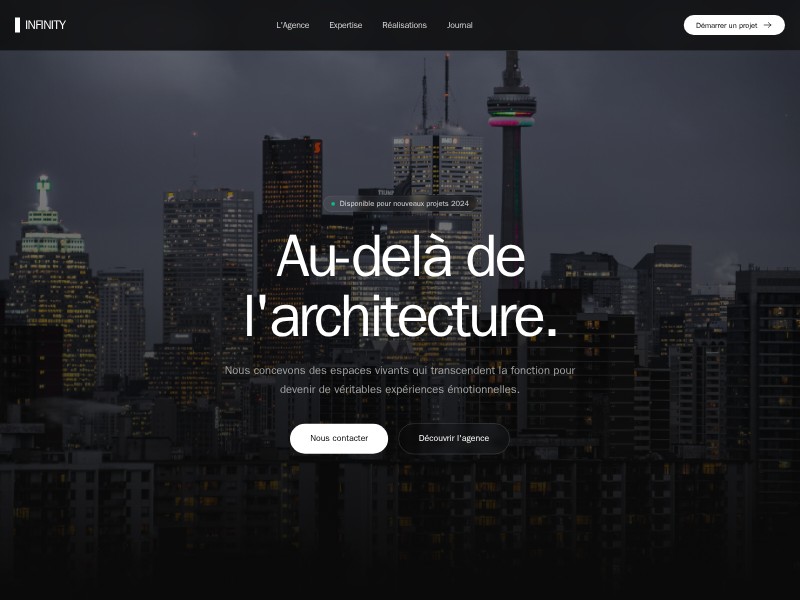 Preview for Infinity Architecture Landing Page Template