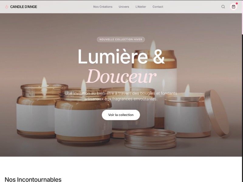 Preview for Candle d’Ange E-commerce Landing Page Template